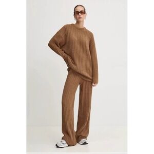 UGG Riz Top Rib and Pant Set Women XS Chestnut NWT